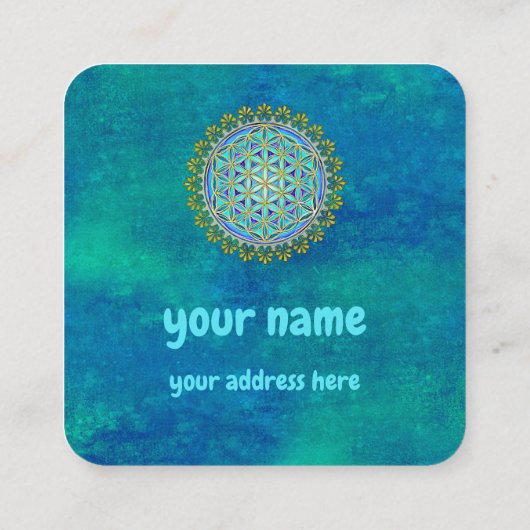 花 – ヴィンテージオーナメント1 スクエア名刺 (裏面)