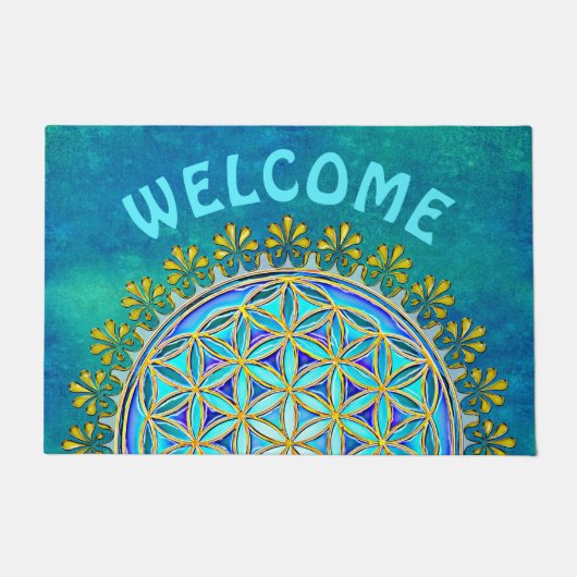 花 – ヴィンテージオーナメント1 ドアマット (正面)