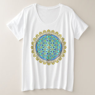 花 – ヴィンテージオーナメント1 プラスサイズTシャツ