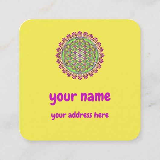 花 – ヴィンテージオーナメント2 スクエア名刺 (裏面)