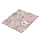 花、ヴィンテージバラ、ピンクのバラ タイル (側面)