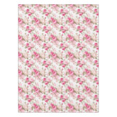 花、ヴィンテージバラ、ピンクのバラ テーブルクロス (正面)