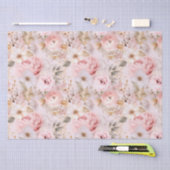 花、ヴィンテージバラ、ピンクのバラ 薄葉紙 (クラフト)