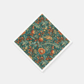 花，ヴィンテージ,アールヌーボー，ウィリアム・モリススタイル, スタンダードカクテルナプキン (角)