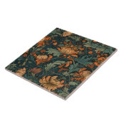 花，ヴィンテージ,アールヌーボー，ウィリアム・モリススタイル, タイル (側面)