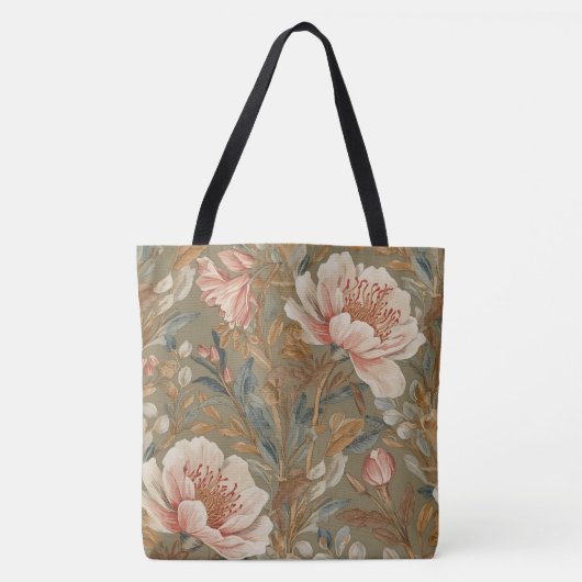 花,ヴィンテージ, 華やかな庭の花々 トートバッグ (正面)