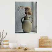 花 |乾燥花瓶 ポスター (キッチン)