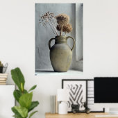 花 |乾燥花瓶 ポスター (ホームオフィス)