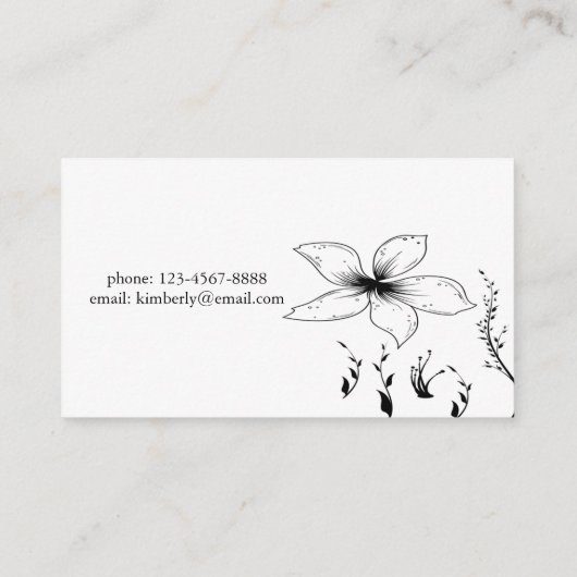 花(五つの花びら) 名刺 (裏面)