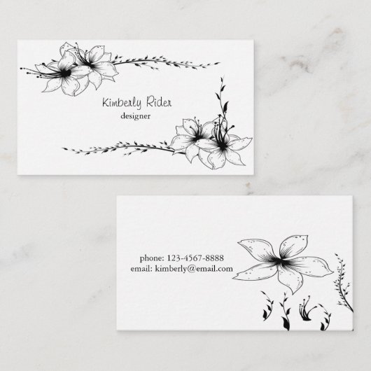 花(五つの花びら) 名刺 (正面/裏面)