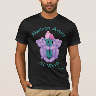 花-仕事の気球の芸術家を持つテディー・ベア Tシャツ