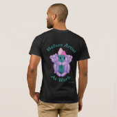 花-仕事の気球の芸術家を持つテディー・ベア Tシャツ (裏面フル)
