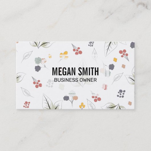 花 |例示的な花のフローラ要素 名刺 (正面)