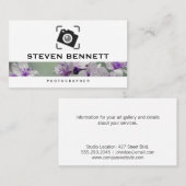 花 |写真カメラアイコン 名刺 (正面/裏面)