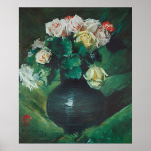 花(別名バラ)by William Meritt Chase ポスター