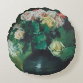 花(別名バラ)by William Meritt Chase ラウンドクッション (正面)