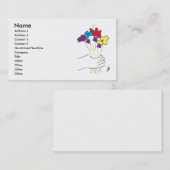 花、名前、住所1の住所2の接触1、… 名刺 (正面/裏面)