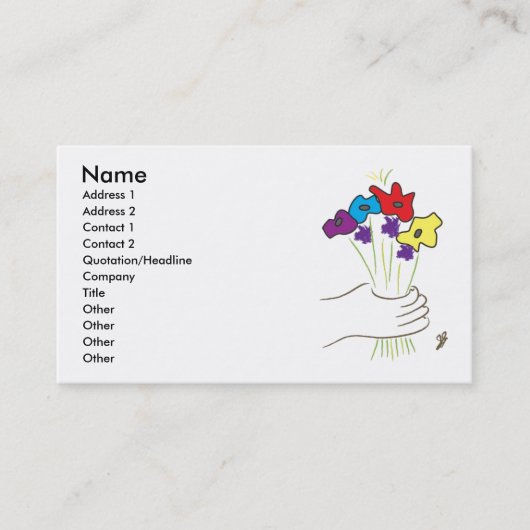 花、名前、住所1の住所2の接触1、… 名刺 (正面)