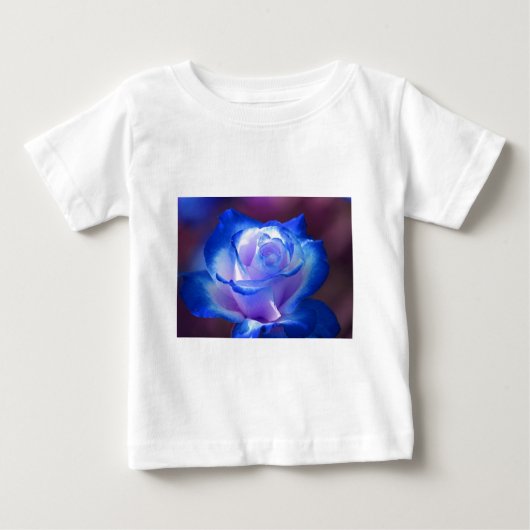花 咲く 蔓 薔薇の花びら 花 青い 愛 ベビーTシャツ (正面)