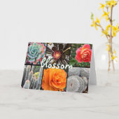 「花」夏のサボテンとバラの中空白のの写真 カード (黄色い花)