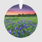花 |夕日のブルーボンネットテキサス州 オーナメント (正面)