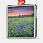 花 |夕日のブルーボンネットテキサス州 メタルオーナメント (左)