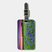 花 |夕日のブルーボンネットテキサス州 ラゲッジタグ (正面縦)