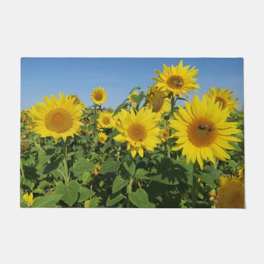 花，太陽，植物，自然，夏，フローラ ドアマット (正面)