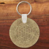 花 – 太陽 – 継ぎ目のないパターン4 キーホルダー (正面)