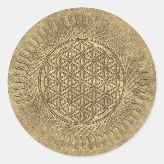 花 – 太陽 – 継ぎ目のないパターン4 ラウンドシール (正面)