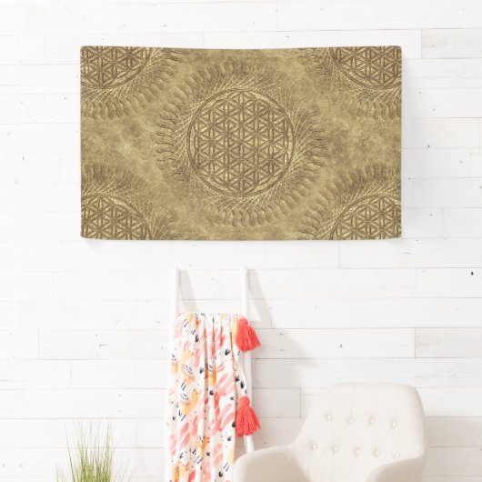 花 – 太陽 – 継ぎ目のないパターン4 横断幕 (インサイチュ)