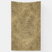 花 – 太陽 – 継ぎ目のないパターン4 横断幕 (縦)