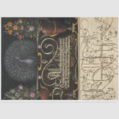 花・孔雀・蝶・書道 薄葉紙 (正面)