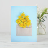 花 |封筒のタンポポ サンキューカード (スタンド正面)