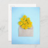花 |封筒のタンポポ ポストカード (正面/裏面)