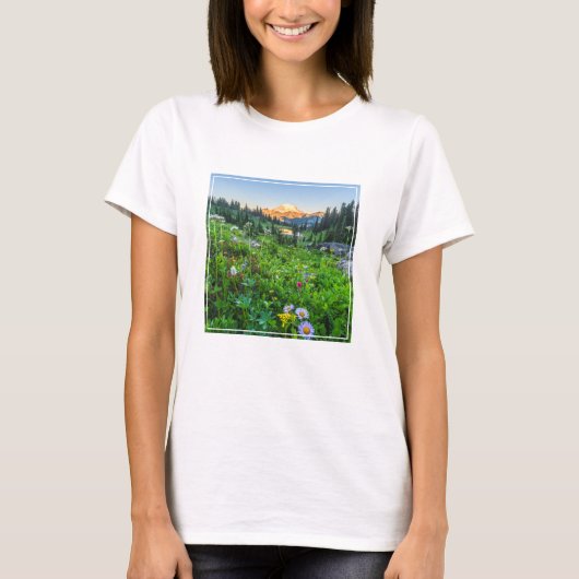 花 |山ライニエ国立公園 Tシャツ (正面)