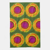 花 – 幾何学模様4 キッチンタオル (縦)