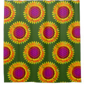 花 – 幾何学模様4 シャワーカーテン (正面)