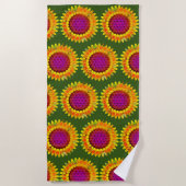 花 – 幾何学模様4 ビーチタオル (正面)