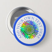 花 – 幾何学模様4 缶バッジ (正面&裏面)