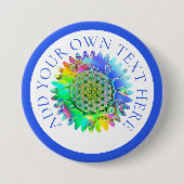 花 – 幾何学模様4 缶バッジ (正面)