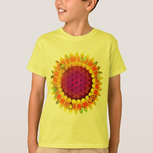 花 – 幾何学模様4 Tシャツ (正面)