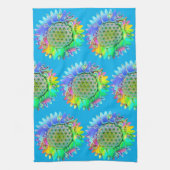 花 – 幾何学模様5 キッチンタオル (縦)