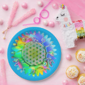 花 – 幾何学模様5 ペーパープレート (パーティー)