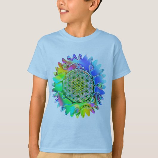 花 – 幾何学模様5 Tシャツ (正面)