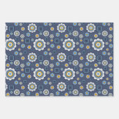 花、抽象的、水玉模様 ラッピングペーパーシート (正面)