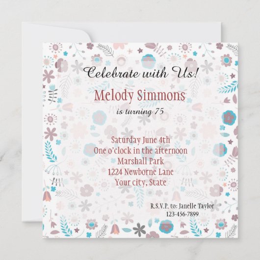 花 招待状 (裏面)