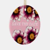 花、日付の保存オーナメント セラミックオーナメント (右)