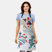 花、日本のデザイン エプロン (着用した状態)