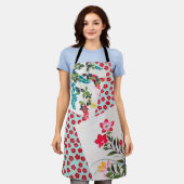 花、日本のデザイン エプロン (着用した状態)
